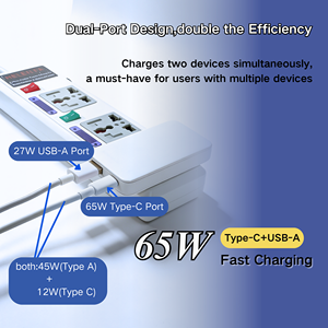 65W Ultra-Thin Portable <b>Charger</b> with QC4.0/PD3.0 Fast Charging Type-<b>C</b> & USB <b>Ports</b> - Product Image 6