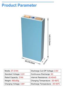 Batería Prismática LiFePO4 ShenLi de 3.2V y 21Ah con Carcasa de Aluminio, Paquete de Energía Recargable para Almacenamiento de Energía - Product Image 2