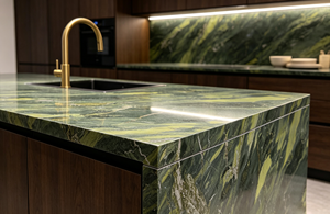 Losa de Cuarcita de Aguacate de Lujo, Verde Victoria Natural, Gran Formato, Pulida, para Revestimiento de Paredes de Villas Modernas y Encimeras de Cocina - Product Image 4