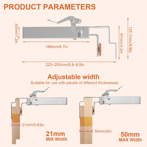 Pinces de tiroir télescopiques réglables en acier inoxydable Pinces de fixation pour le travail du bois Pinces d'installation pour tiroir d'armoire - Product Image 2
