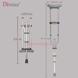 Béquilles pliables en alliage d'aluminium épais, adaptées à différentes tailles, pour l'assistance aux personnes handicapées et âgées lors de leurs déplacements en extérieur - Product Image 5