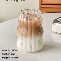 Tasse à latte en verre borosilicate à l'américaine Verre transparent résistant à la chaleur pour café, lait, jus, boissons chaudes et froides