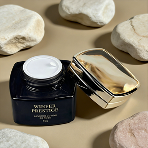 צנצנת זכוכית ריקה 50/100 גרם מכסה מצופה אלקטרוליטית גימור מבריק אריזת קוסמטיקה פרימיום בקבוקי טיפוח עור צנצנת קוסמטיקה יוקרתית מזכוכית - Product Image 4