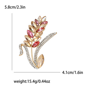 Espumante Rhinestone Orelha de Trigo Broches para Mulheres Unisex Botânico Pins Casual Acessórios Do Partido Presentes (BR168) - Product Image 5