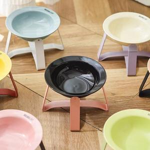 Cuenco <span class=keywords><strong>de</strong></span> cerámica para mascotas BD UFO Cat <span class=keywords><strong>de</strong></span> Corea del Sur, diseño Universal <span class=keywords><strong>de</strong></span> boca baja alta con marco <span class=keywords><strong>de</strong></span> hierro, protección para el cuello para perros - Product Image 3