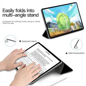 PULOKA Design Tablet Cover TPU PC PU Leather Smart Cover Auto Sleep/Wake Multi-Angle Viewing Stand Folio Cases for iPad Pro