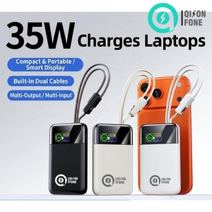 Batterie externe compacte de poche 10000 mAh, charge rapide PD 35W, câbles doubles intégrés, écran numérique pour téléphone et ordinateur portable - Product Image 1