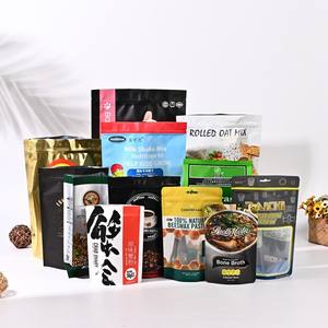 Bolsas de plástico con cierre hermético de ocho lados y fondo plano para envasar proteínas en polvo, granos de café, frutas, cereales, con cierre de cremallera. - Product Image 3