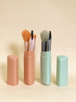 Accessoires de beauté pour femmes, pinceaux de maquillage portables avec étui, faciles à ranger, deux couleurs disponibles, kits de pinceaux cosmétiques