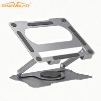 Support réglable pour ordinateur portable, base rotative à 360 degrés en acier au carbone, support de bureau ergonomique, support antidérapant en silicone, 16 pouces