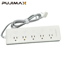 PUJIMAX 2026 Protector de Sobretensión Universal con Enchufe Estadounidense, Regleta de Alimentación con 10 Tomas, Protección de 1050J, Cable de 1.5m, Interruptor Independiente