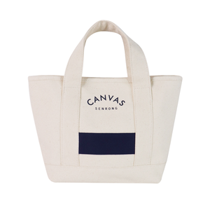 Sacs en tissu réutilisables légers et de taille moyenne pour les courses, sacs fourre-tout en toile de coton tendance - Product Image 1