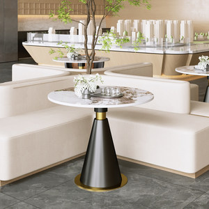 Mesa de <span class=keywords><strong>Centro</strong></span> Moderna de Lujo con Superficie de Roca para Sala de Estar, Muebles para Hotel, Casa de Huéspedes, Salón de Belleza, Cafetería, <span class=keywords><strong>Centro</strong></span> de Recepción - Product Image 3