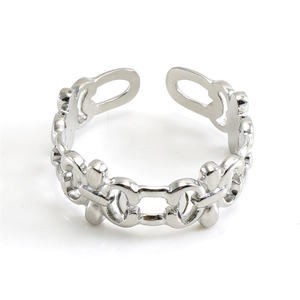 20% moda takı Retro kombinasyonu 18K altın ve titanyum çelik hareketli halka paslanmaz çelik renk taş yüzük - Product Image 4