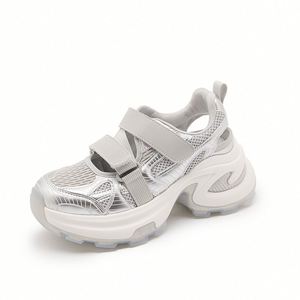 Chaussures de sport décontractées pour femmes, style designer, à talon haut, avec empeigne en maille respirante et texture rugueuse, pour activités de plein air - Product Image 2