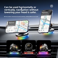 Soporte Magnético D3 con Carga Inalámbrica de 15W, Ventilador de Enfriamiento, Iluminación LED RGB Ambiental, Cargador de Navegación y Soporte para Teléfono