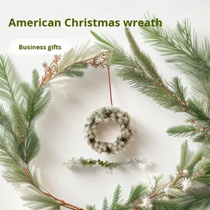 Couronne de Noël artificielle de style américain, grande, en plastique blanc, modèle Jiasheng 09806, faite à la main, avec des cônes de pin, pour la décoration de la <span class=keywords><strong>porte</strong></span> d'entrée - Product Image 3