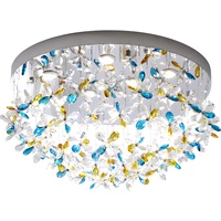 Lustre moderne chromé, plafonnier LED pour salon et chambre à coucher, éclairage LED de style romantique aux tons chauds