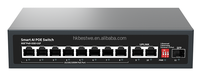 Pabrik OEM/ODM Switch PoE 4/8/16/24 Port Gigabit 10/100/1000Mbps IEEE802.3af/at Daya Maksimum 30W AC 100-240V Jaringan CCTV Ethernet
