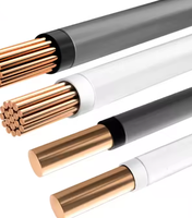CE THWN THHN Cable eléctrico trenzado AWG 4 6 8 10 12 14 Cable eléctrico de cobre trenzado para construcción