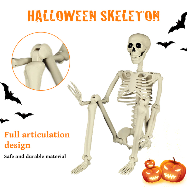 Halloween Skeleton Hanging Props with LED Lights Life Eyes Skull 300cm Large Haunted House Party Decorations