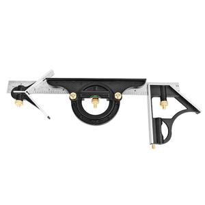 <span class=keywords><strong>Regla</strong></span> de ángulo combinada multifunción de acero inoxidable <span class=keywords><strong>para</strong></span> carpintería, con transportador de ángulos y buscador de centro - Product Image 1