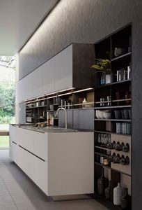 Gabinetes Personalizados de Estilo Francés en Tonos Cálidos, Gabinetes con Isla de Mármol, Juego Completo de Almacenamiento de Gabinetes, para Cocinas Abiertas Grandes - Product Image 3