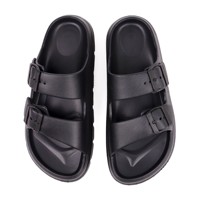 Sandales compensées personnalisées avec logo, style coréen tendance, à bout ouvert, double boucle, semelle épaisse en mousse EVA antidérapante