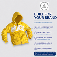 Sudadera con capucha amarilla para hombre con cremallera, letras aplicadas, estilo oversize, ropa urbana, venta al por mayor, fabricante OEM de marca privada