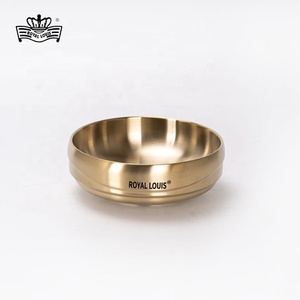 Royal <span class=keywords><strong>Louis</strong></span> Shallow Golden Bol à ramen en acier inoxydable épais et doré Ensemble de vaisselle moderne pour nouilles de cuisine en métal pour la nourriture à utiliser - Product Image 4