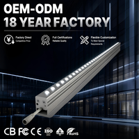 Lampe murale extérieure DC24V IP65 pour l'éclairage paysager des bâtiments, barre lumineuse linéaire LED RGBW en aluminium, étanche, CRI élevé 90, garantie 5 ans