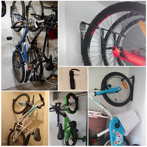 Support mural pour vélo, système de rangement pour vélo, crochet vertical pour vélo, pour abri intérieur, facile à <span class=keywords><strong>accrocher</strong></span>/détacher, support robuste - Product Image 6