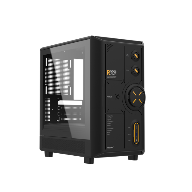 ALSEYE New Design Computer Case M-ATX RAMA Type-C Design with Fan Speed and ARGB Control Button