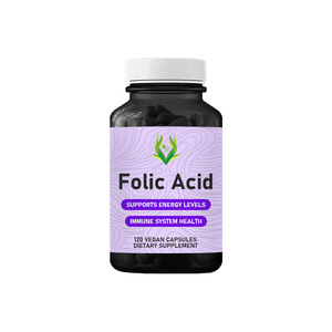 Cápsulas de Ácido Fólico de Marca Privada ODM, Suplemento Dietético, Promueve la Salud del Sistema Inmunológico y Aumenta los Niveles de Energía para Adultos - Product Image 1