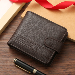 Cartera de hombre con cremallera de PU, tarjetero delgado, billetera corta para hombre con múltiples ranuras para tarjetas y monedero. - Product Image 6