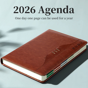 Agenda en cuir A5 2026, une page par jour avec porte-stylo intégré - Parfait pour les professionnels et la planification toute l'année - Product Image 5