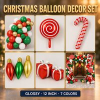 Ensemble de ballons de Noël Feile en latex brillant, comprenant des ballons en forme de bonbons pour les jeux des enfants, les réunions de famille, la vente en gros