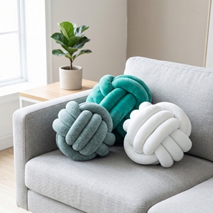 Coussin tressé à nœuds à prix abordable, oreiller décoratif pour la maison, coussin <span class=keywords><strong>de</strong></span> canapé - Product Image 1
