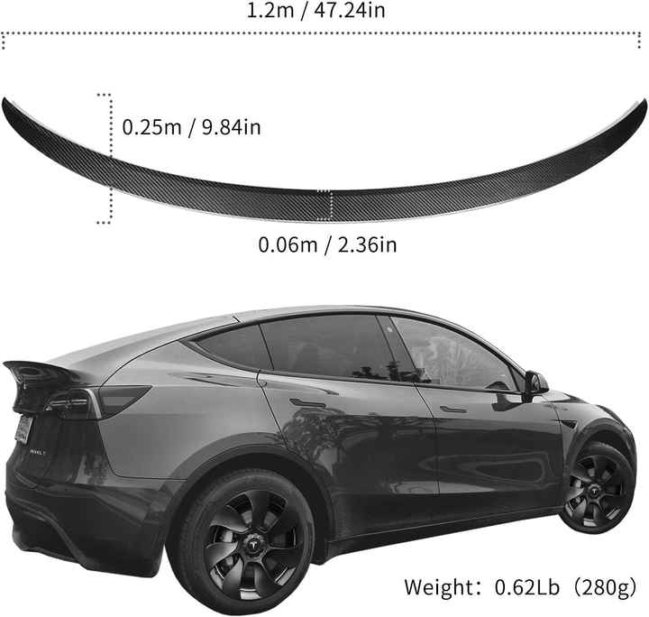 2019-2023 Tesla Model Y Stabilizer Performance Rear Trunk Spoiler ...
