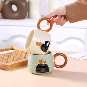 Nordic Ceramic Eco-Friendly Mug for Couples Girls Office Use Breakfast Coffee <b>Cup</b> 420ml - Product Image 4