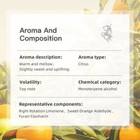 Fourniture de soins de la peau d'aromathérapie pure de haute qualité distillée biologique Peel de matières premières de qualité supérieure Vente en gros Huile essentielle d'orange douce