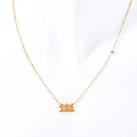 Kalung Liontin Angka 222 Trendy Custom dari Baja Tahan Karat 316L Berlapis Emas Pvd 14k 18k untuk Wanita Grosir