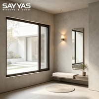 Ventanas de Madera Personalizadas Sayyas con Marco Marrón, Resistentes a Huracanes, para Casa, Insonorizadas, con Instalación