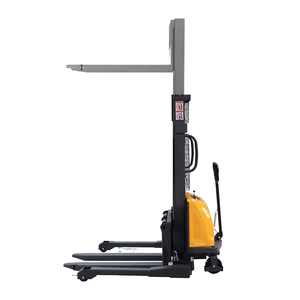 Chariot élévateur manuel à fourche, capacité de charge 1 tonne, longueur de fourche 1200 mm, utilisation debout, usage intérieur, équipement pour usine de fabrication - Product Image 1
