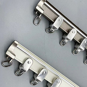 Aluminum Alloy Curved <b>Curtain</b> Track <b>With</b> <b>Hooks</b> Matte White Masa Gold Modern Design Durable For Window Balcony Use - Product Image 3