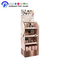Présentoir de sol double face personnalisé en carton ondulé pour produits de soin de la peau et cosmétiques