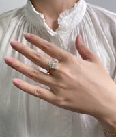 Bagues de fiançailles et de mariage Sevena en argent sterling 925 certifié GRA, avec diamant Moissanite taille marquise 7*14mm 3 carats pour femme