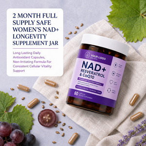 Suministro Directo de Fábrica, Cápsulas de Bienestar Femenino con Certificación HALAL, Complejo Natural 4 en 1: NAD, Resveratrol, CoQ10, Quercetina y Curcumina - Product Image 3