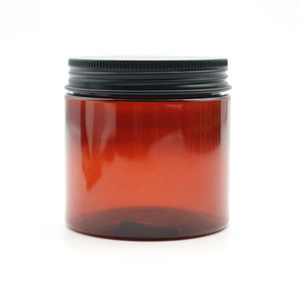 150ml 120ml 4oz Amber Plastic Jars with Lids and Labels, Refillable Empty Round Containers Storage Jar for Arts