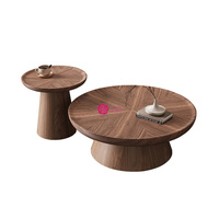 Yicheng Vente en gros Table basse ronde en bois massif Combinaison Creative Style médiéval Petit appartement Table à thé à vendre